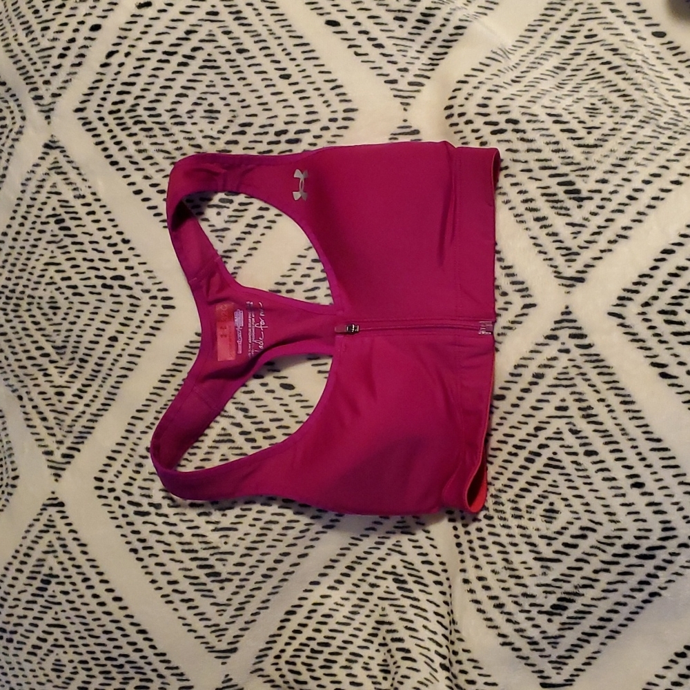 Under Armour Pink Sports Bra Woman's Size 32C - Picture 2 of 13